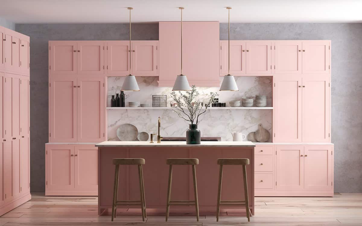 pink cabinets